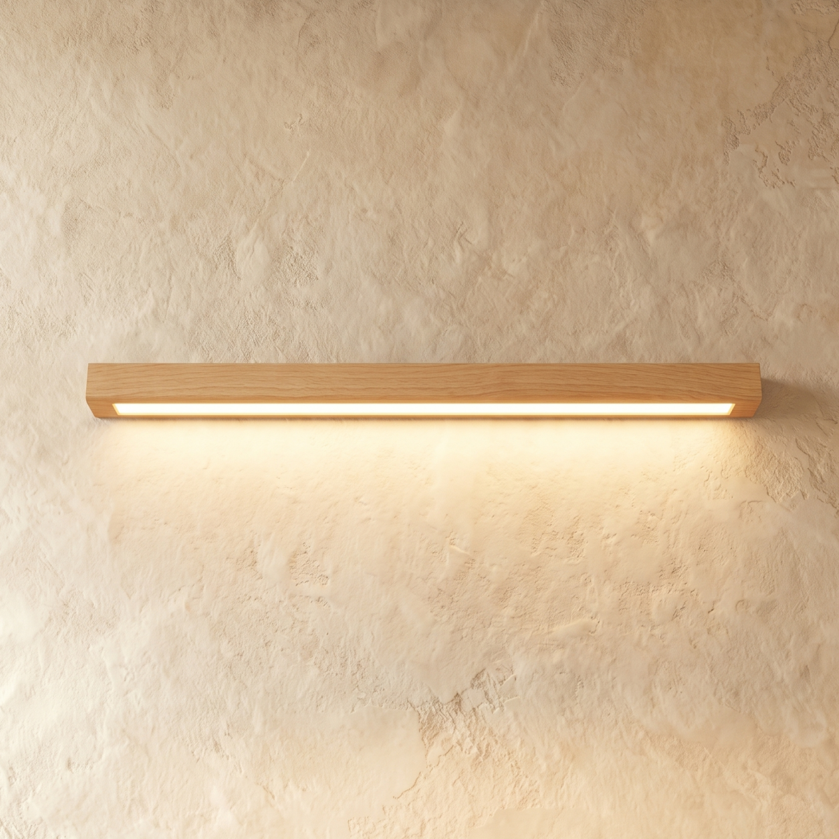 Minimalist Linear LED Ceiling Light – Walnut/Wood for Living Room - Flindria