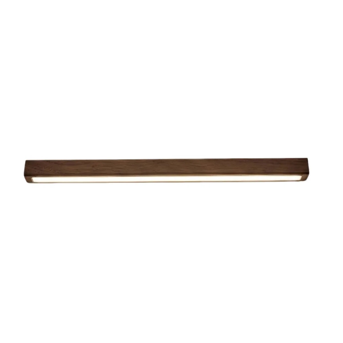 Minimalist Linear LED Ceiling Light – Walnut/Wood for Living Room - Flindria