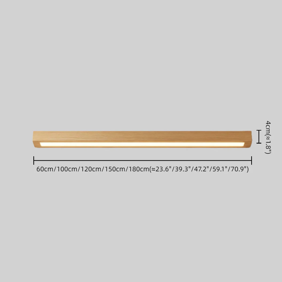 Minimalist Linear LED Ceiling Light – Walnut/Wood for Living Room - Flindria