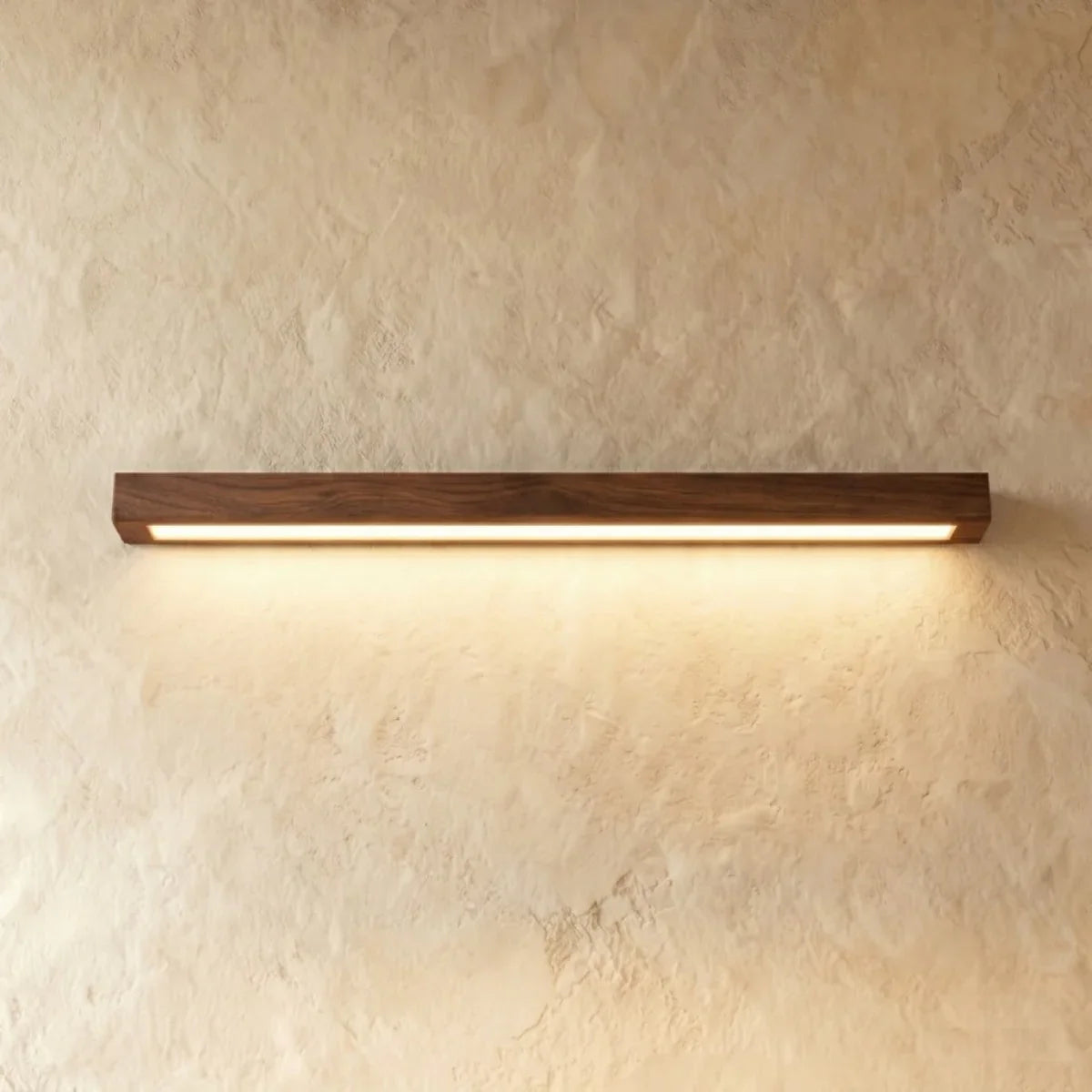 Minimalist Linear LED Ceiling Light – Walnut/Wood for Living Room - Flindria