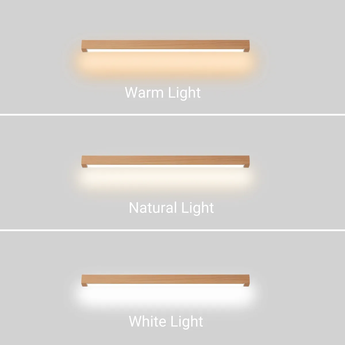Minimalist Linear LED Ceiling Light – Walnut/Wood for Living Room - Flindria