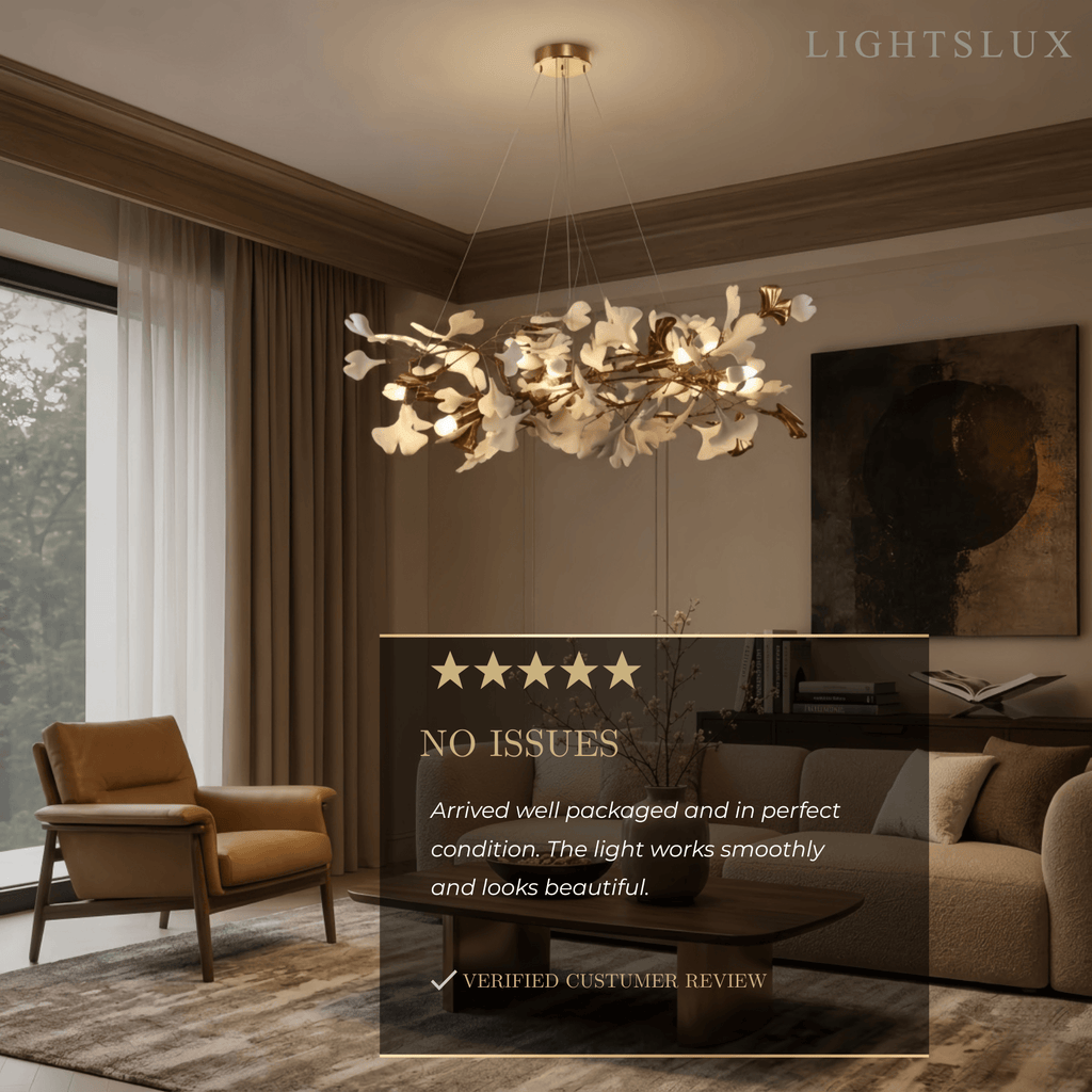 Art Deco Petal-Shaped Chandelier – Metal/Ceramic Fixture for Living Room - Flindria
