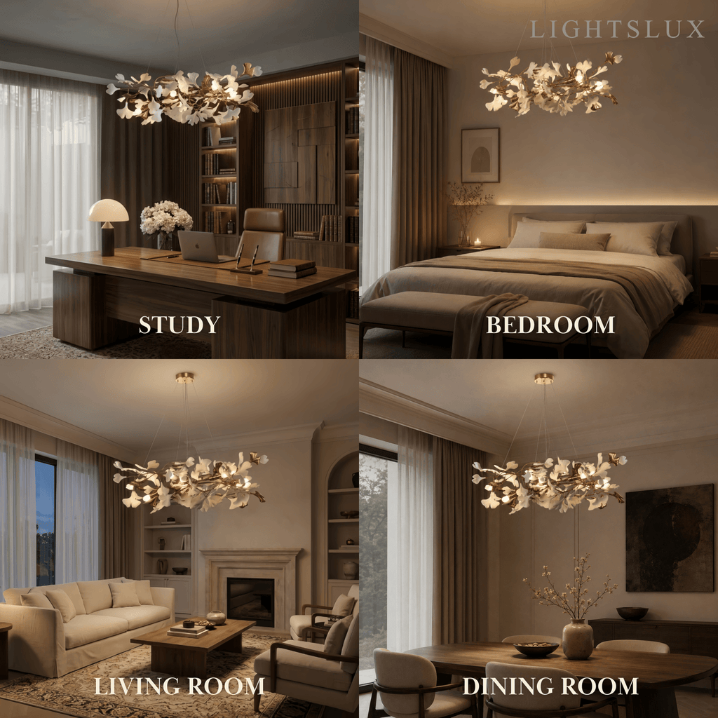 Art Deco Petal-Shaped Chandelier – Metal/Ceramic Fixture for Living Room - Flindria