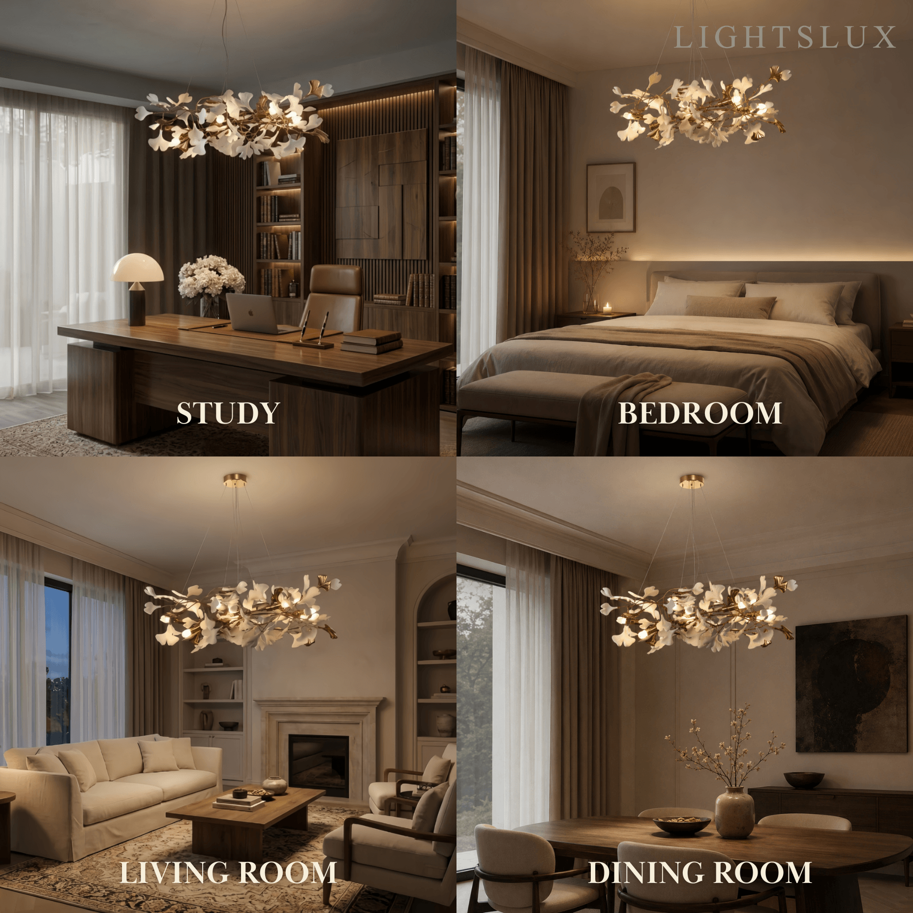 Art Deco Petal-Shaped Chandelier – Metal/Ceramic Fixture for Living Room - Flindria