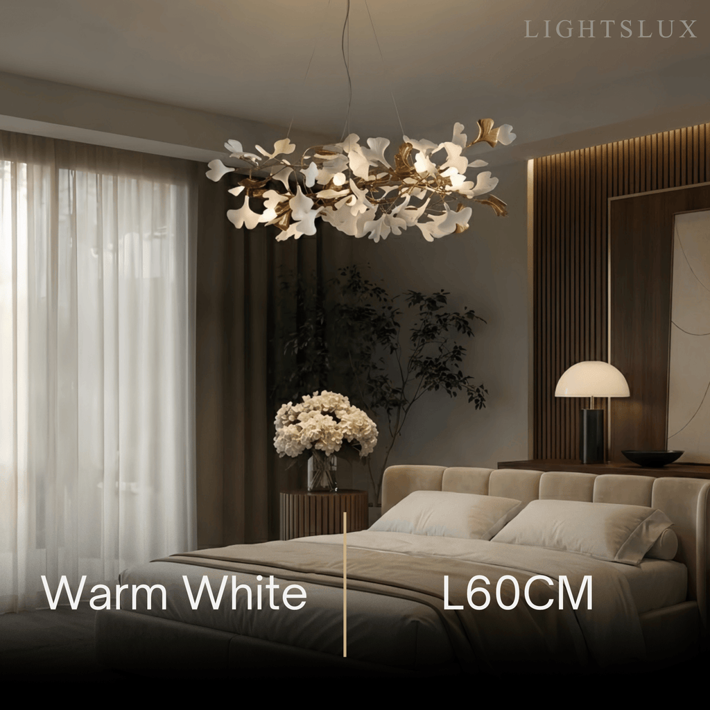 Art Deco Petal-Shaped Chandelier – Metal/Ceramic Fixture for Living Room - Flindria