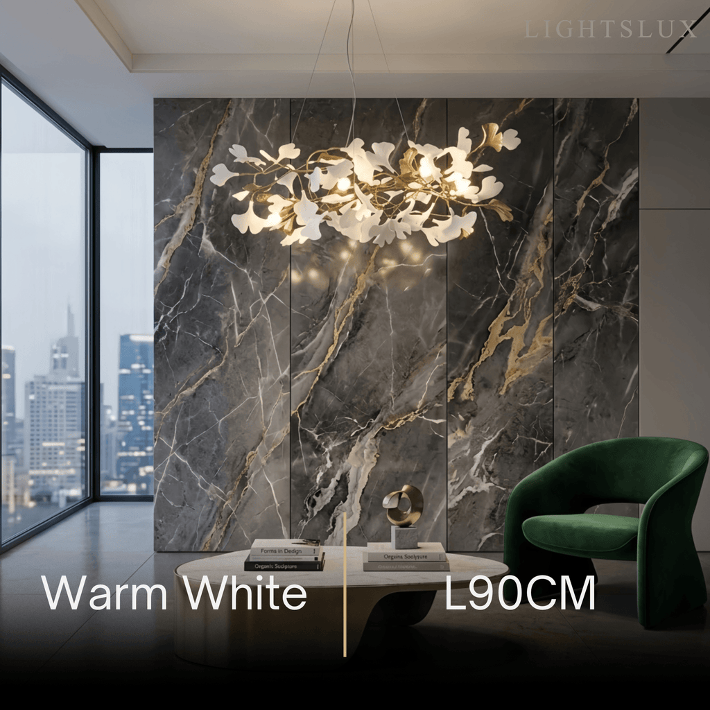 Art Deco Petal-Shaped Chandelier – Metal/Ceramic Fixture for Living Room - Flindria
