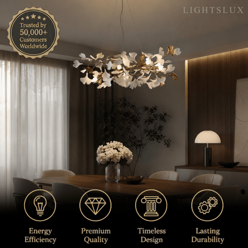 Art Deco Petal-Shaped Chandelier – Metal/Ceramic Fixture for Living Room - Flindria