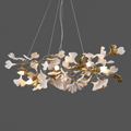 Art Deco Petal-Shaped Chandelier – Metal/Ceramic Fixture for Living Room - Flindria