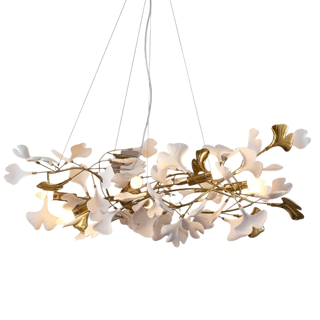 Art Deco Petal-Shaped Chandelier – Metal/Ceramic Fixture for Living Room - Flindria