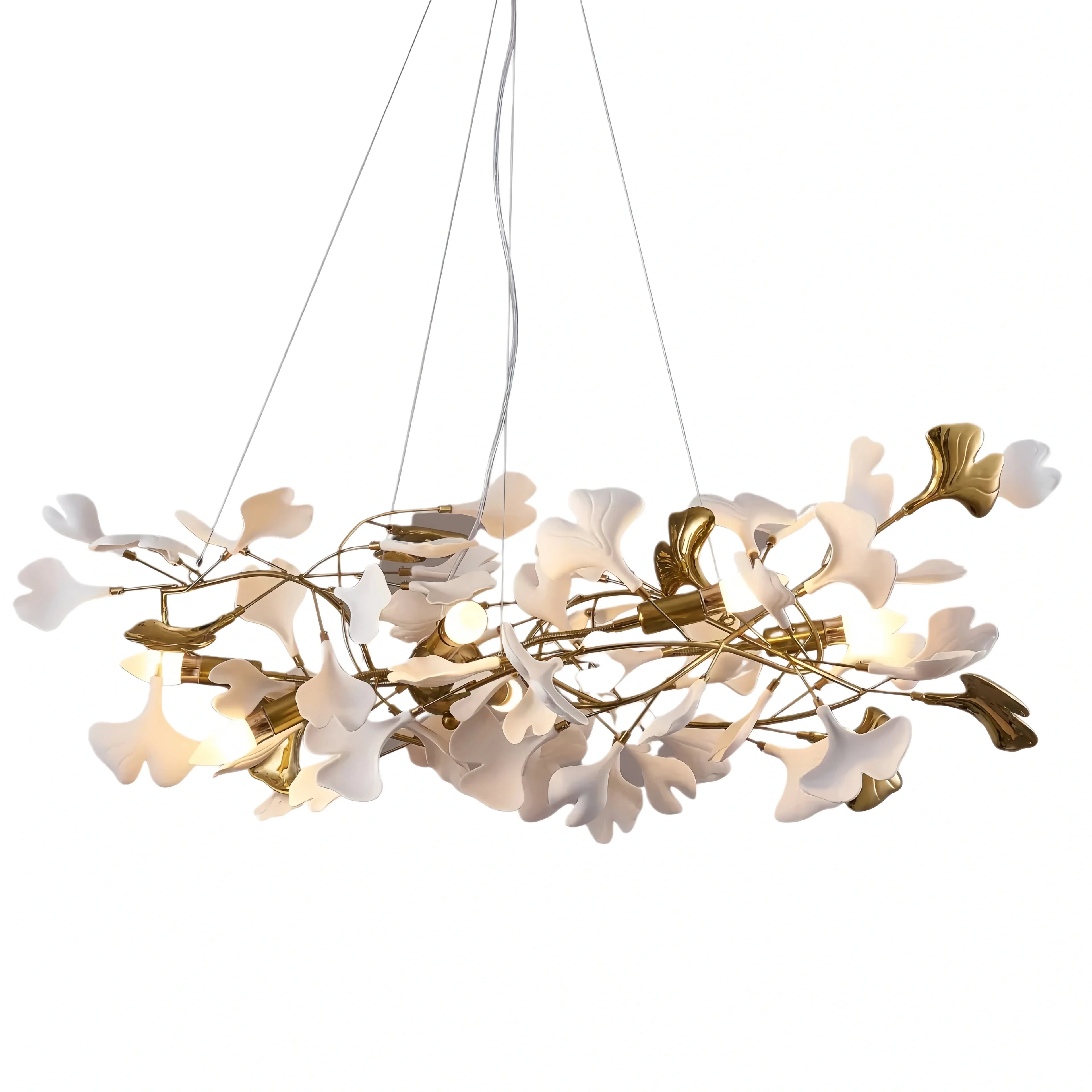 Art Deco Petal-Shaped Chandelier – Metal/Ceramic Fixture for Living Room - Flindria