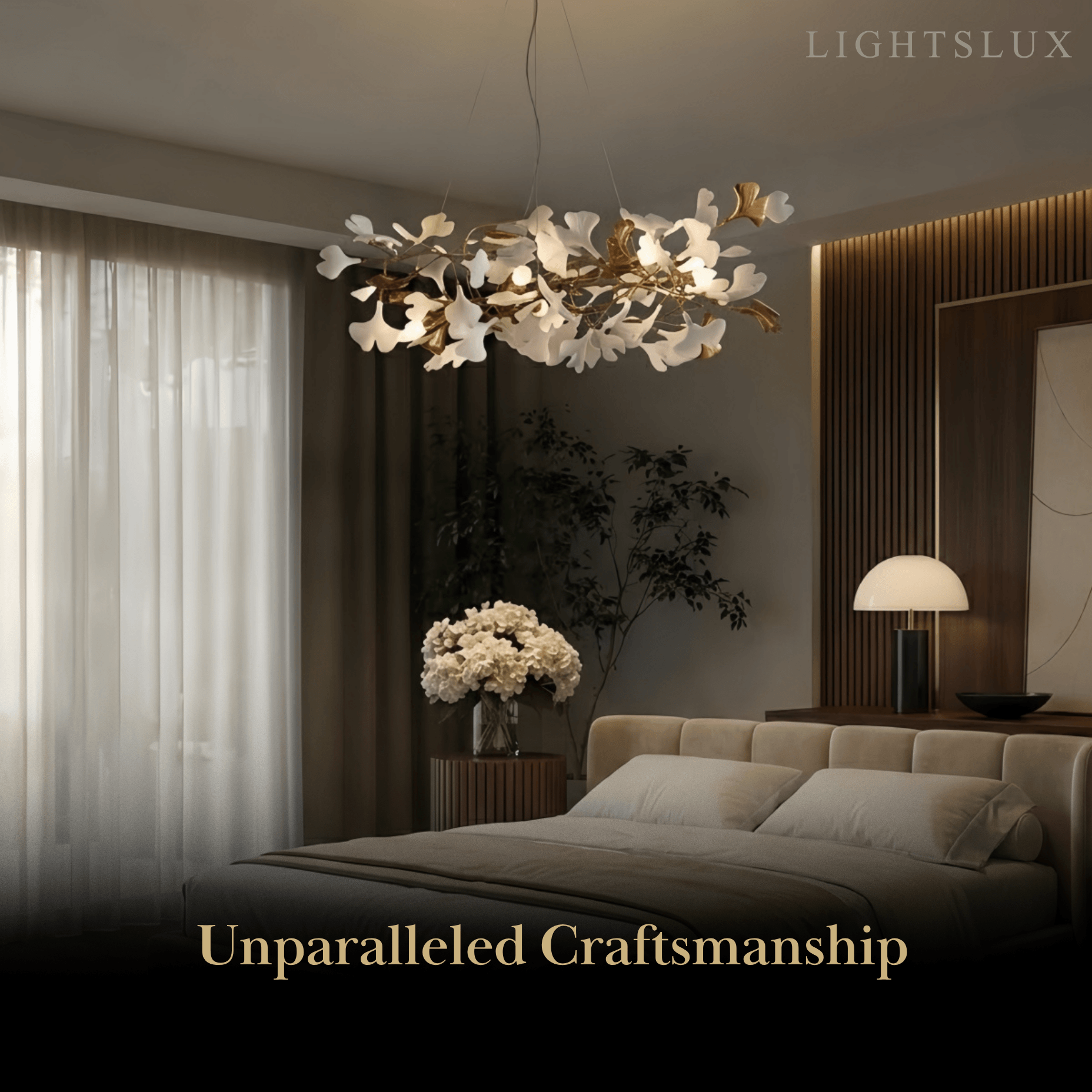 Art Deco Petal-Shaped Chandelier – Metal/Ceramic Fixture for Living Room - Flindria