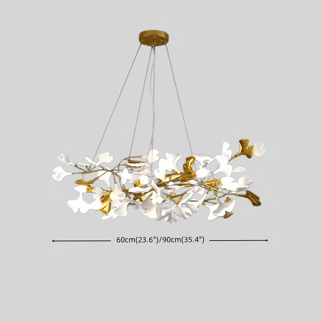 Art Deco Petal-Shaped Chandelier – Metal/Ceramic Fixture for Living Room - Flindria