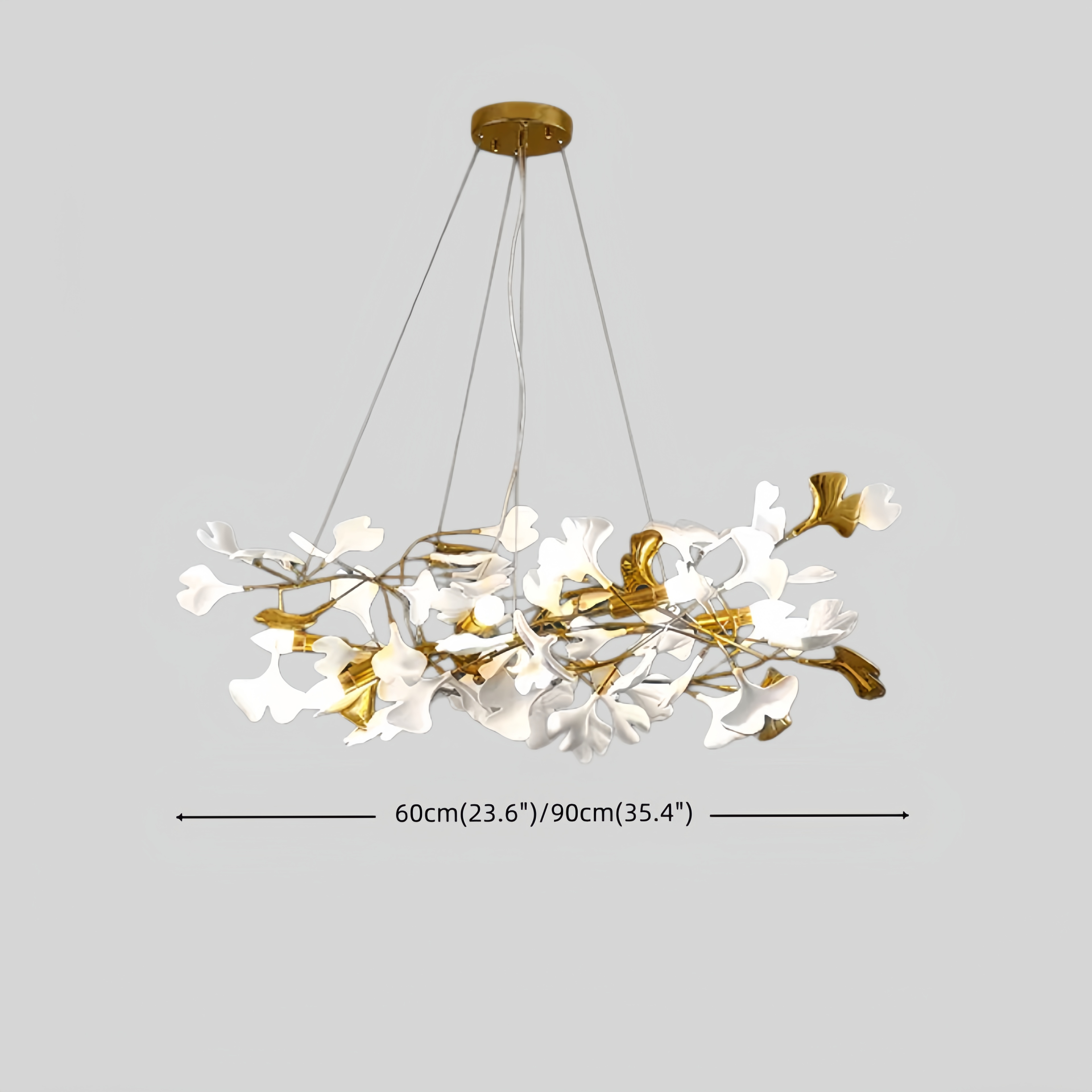 Art Deco Petal-Shaped Chandelier – Metal/Ceramic Fixture for Living Room - Flindria
