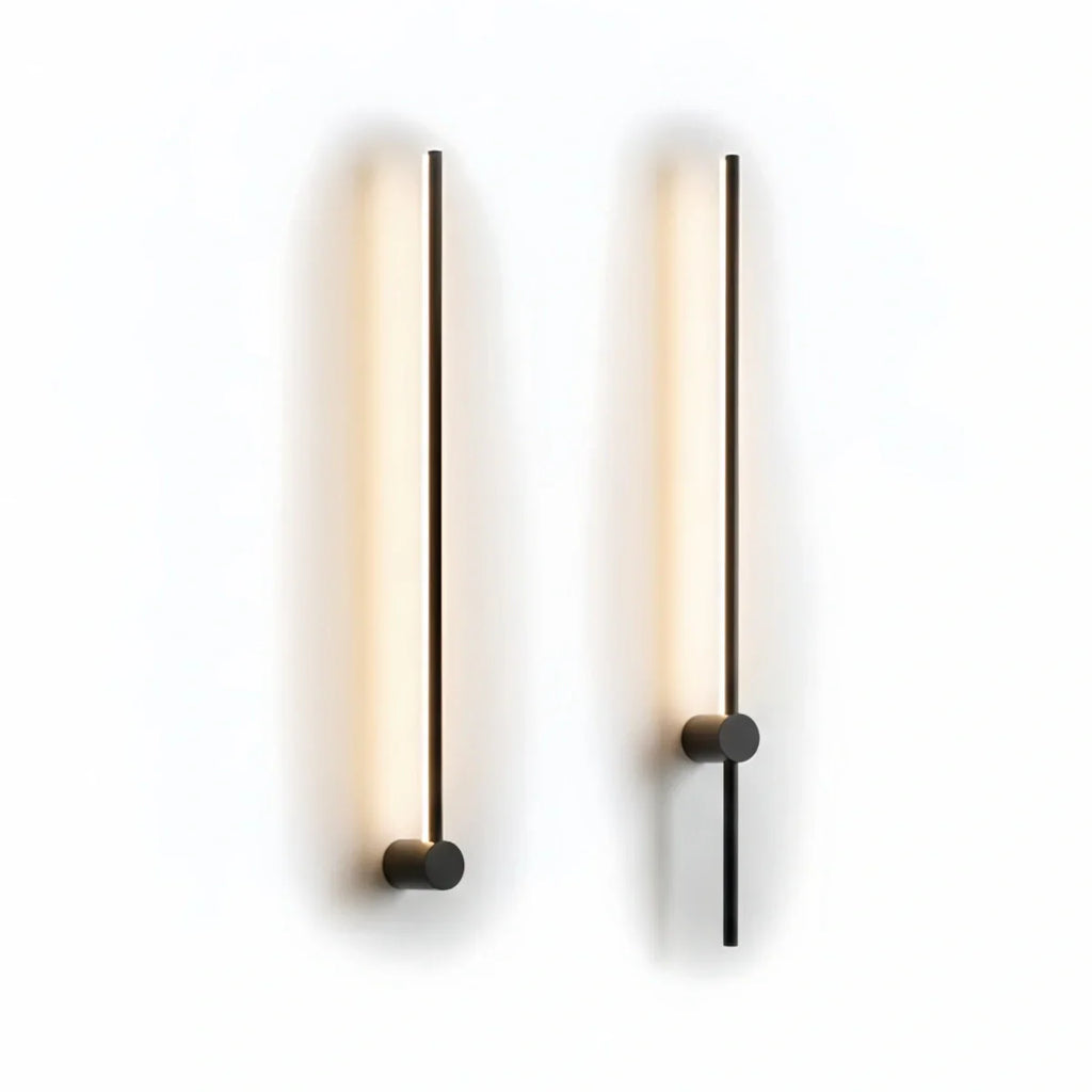Minimalist Linear Wall Lamp – Black Modern Light for Living/Bedroom - Flindria