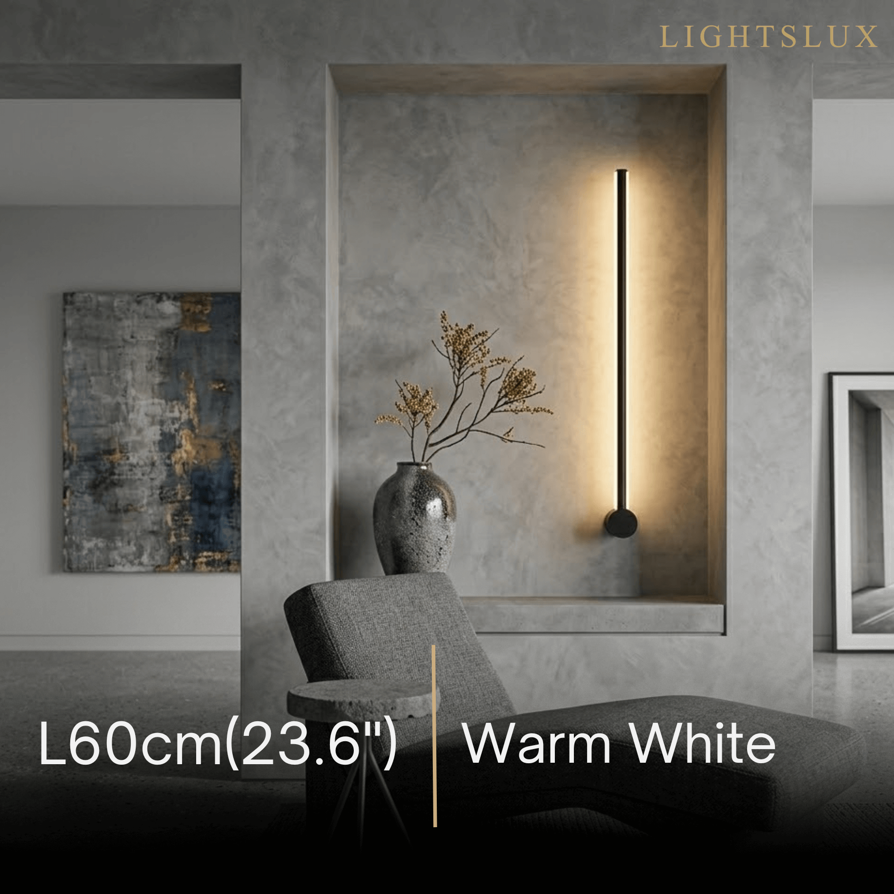 Minimalist Linear Wall Lamp – Black Modern Light for Living/Bedroom - Flindria