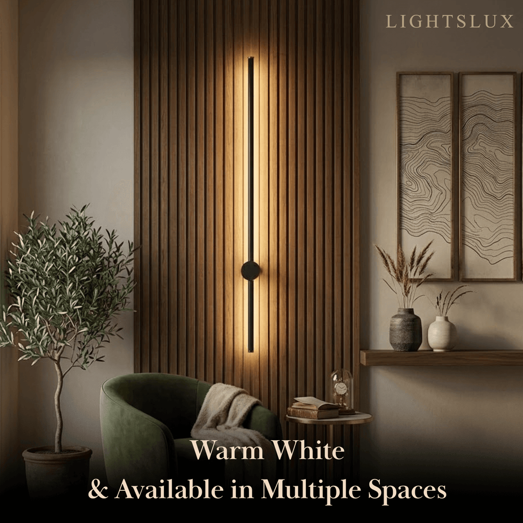 Minimalist Linear Wall Lamp – Black Modern Light for Living/Bedroom - Flindria