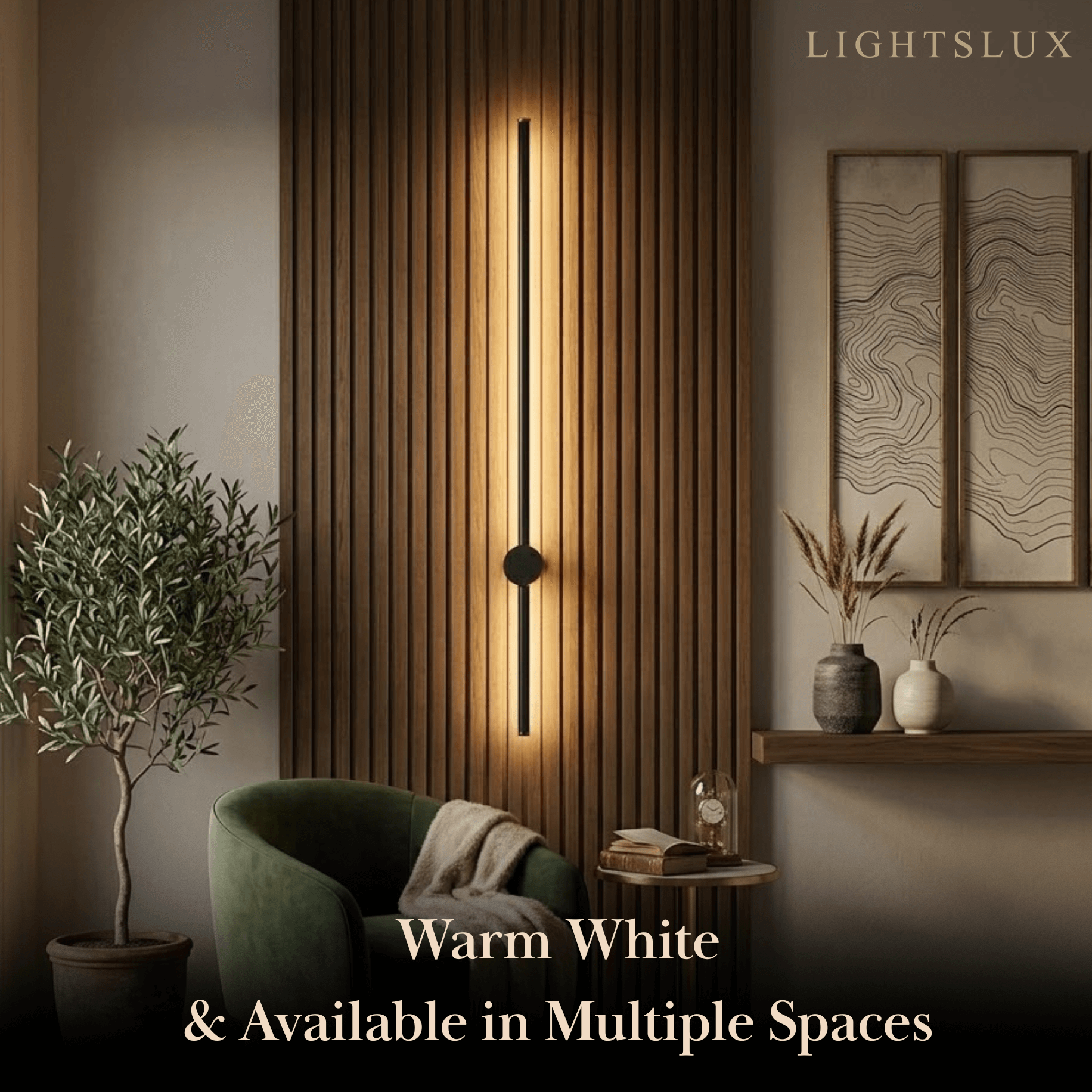 Minimalist Linear Wall Lamp – Black Modern Light for Living/Bedroom - Flindria