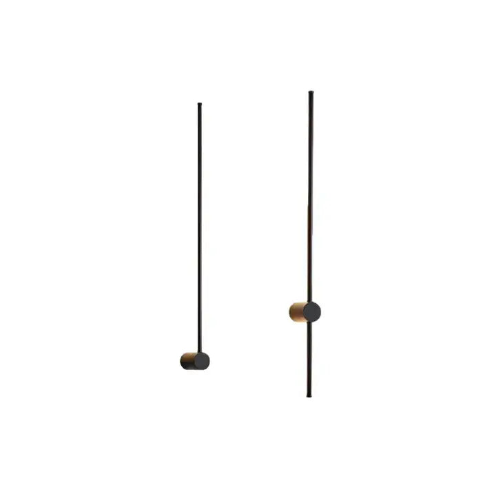 Minimalist Linear Wall Lamp – Black Modern Light for Living/Bedroom - Flindria
