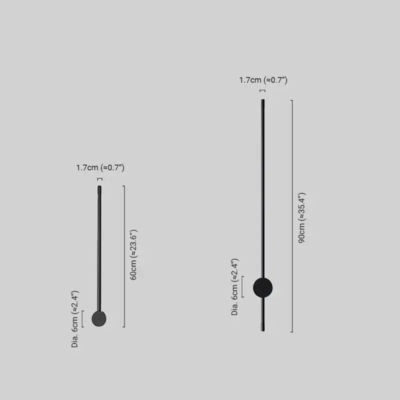Minimalist Linear Wall Lamp – Black Modern Light for Living/Bedroom - Flindria