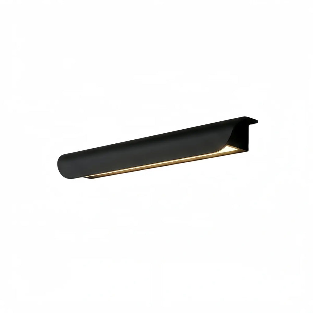 Lámpara de pared curva minimalista - Metal/acrílico negro/blanco para jardín exterior - Flindria