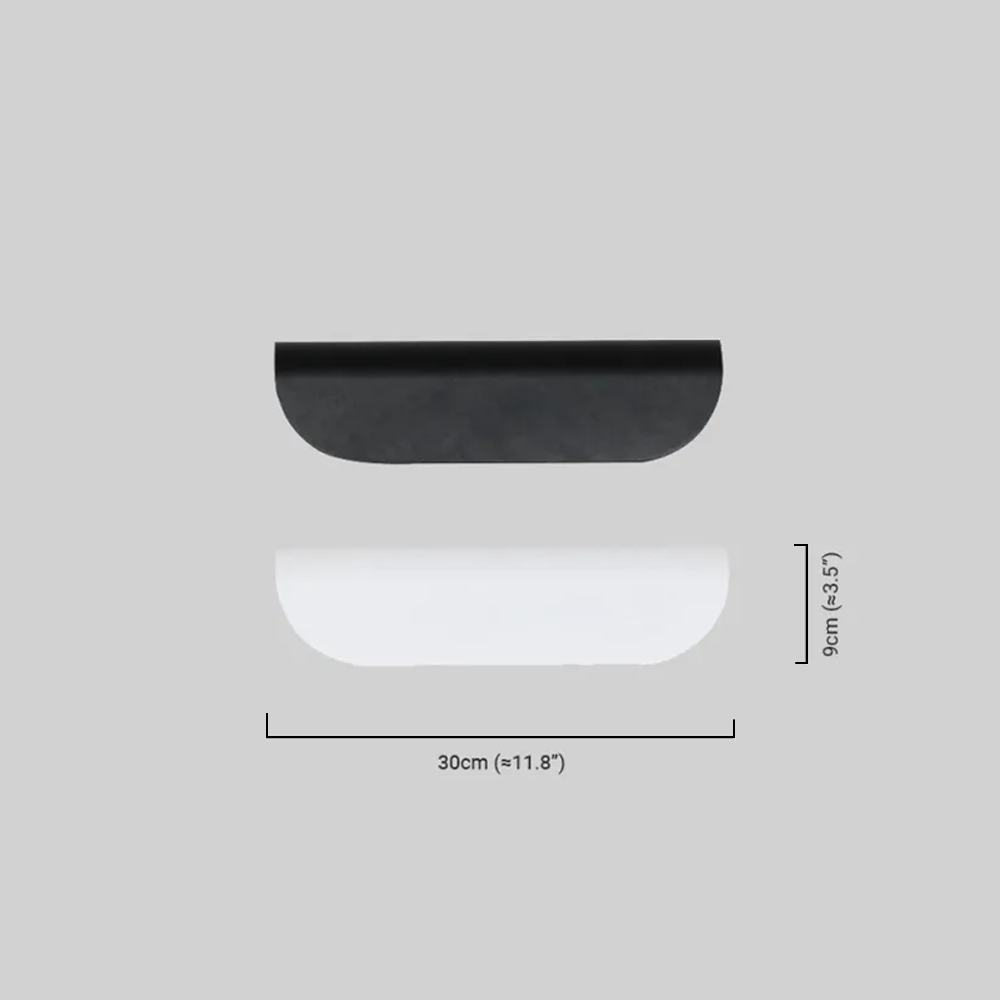 Lámpara de pared curva minimalista - Metal/acrílico negro/blanco para jardín exterior - Flindria