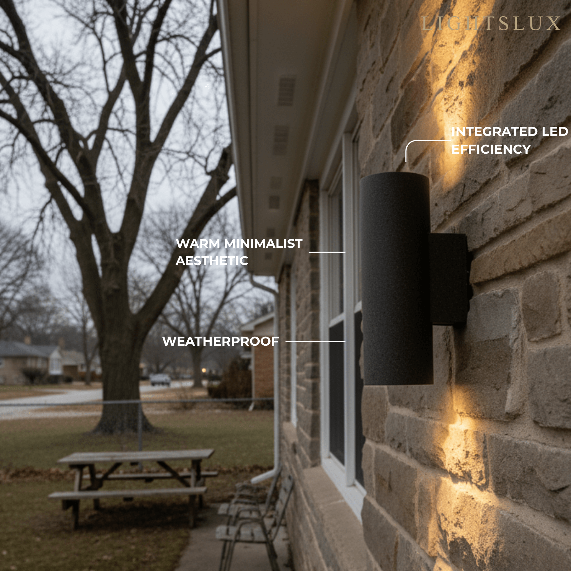 Modern Outdoor Wall Sconce- Black/White Cement Cylindrical Light for Courtyard - Flindria