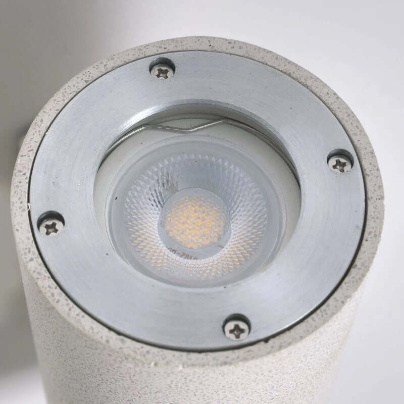 Modern Outdoor Wall Sconce- Black/White Cement Cylindrical Light for Courtyard - Flindria