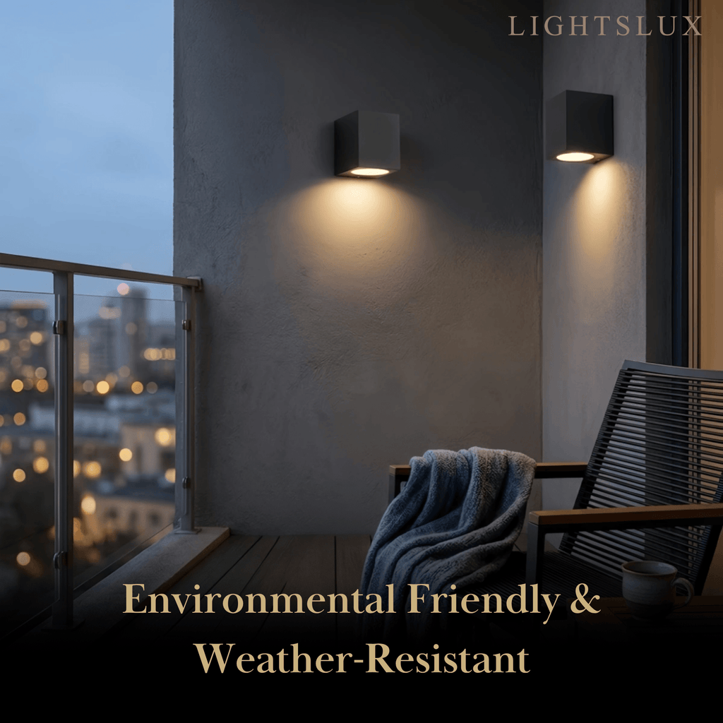 Minimalist Square/Cylindrical Outdoor Wall Lamp - Black Metal for Garden - Flindria