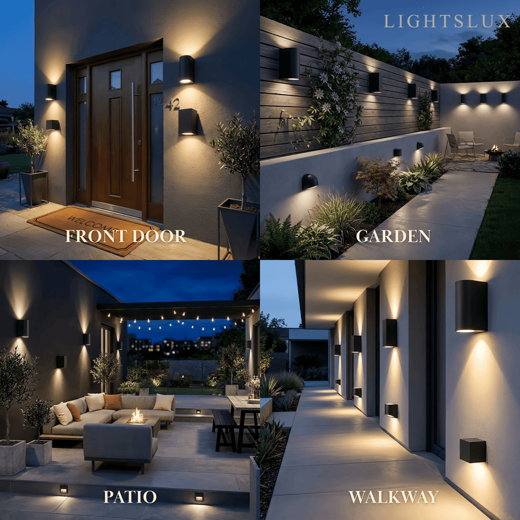 Minimalist Square/Cylindrical Outdoor Wall Lamp - Black Metal for Garden - Flindria