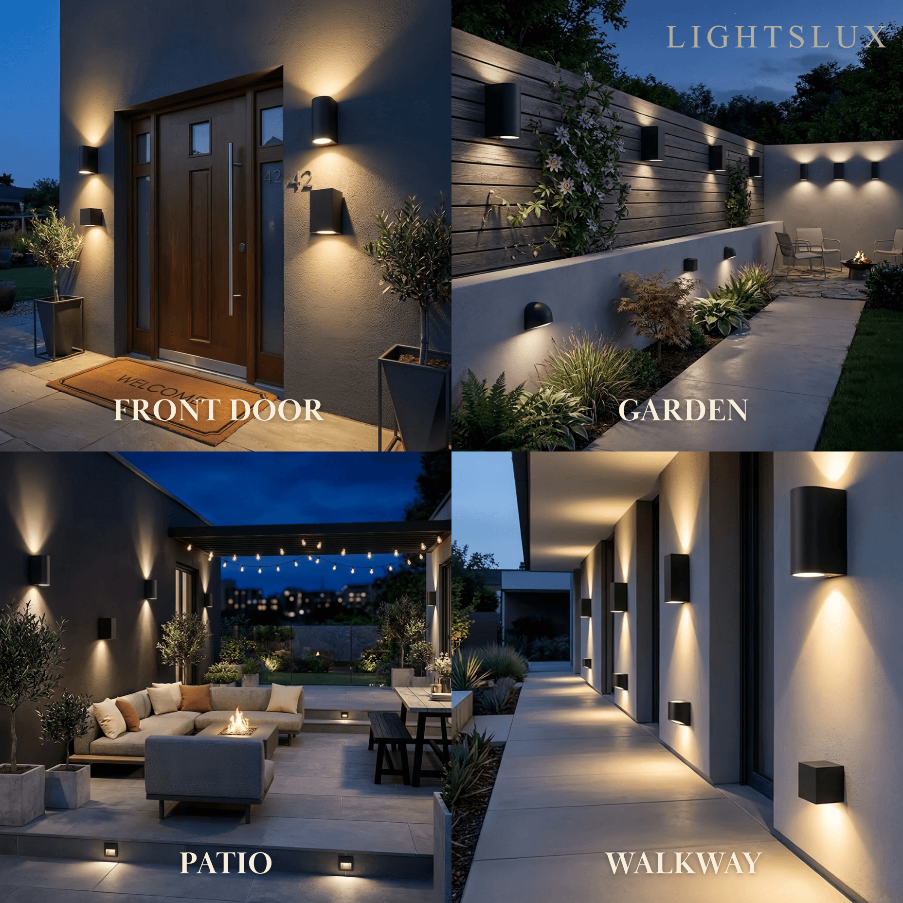 Minimalist Square/Cylindrical Outdoor Wall Lamp - Black Metal for Garden - Flindria