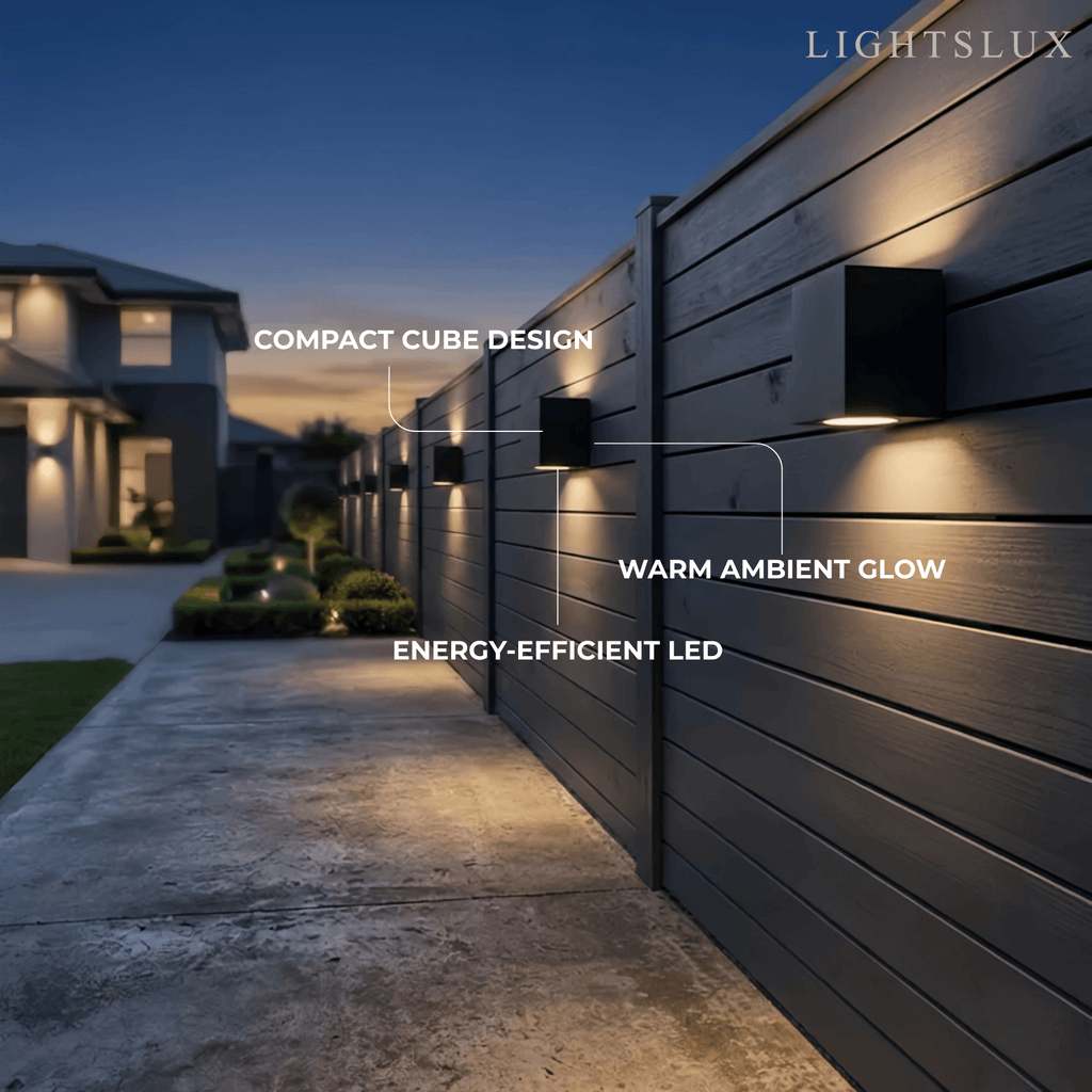 Minimalist Square/Cylindrical Outdoor Wall Lamp - Black Metal for Garden - Flindria