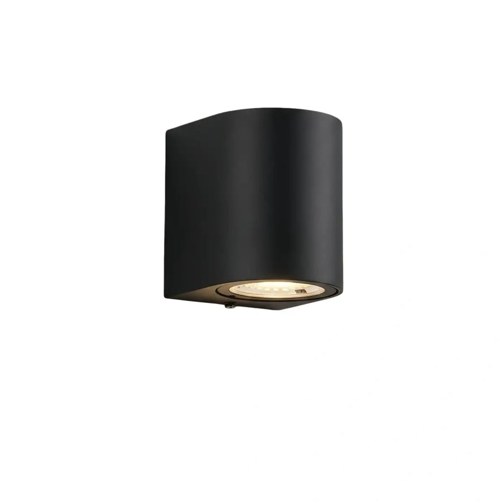 Minimalist Square/Cylindrical Outdoor Wall Lamp - Black Metal for Garden - Flindria