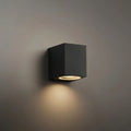 Minimalist Square/Cylindrical Outdoor Wall Lamp - Black Metal for Garden - Flindria