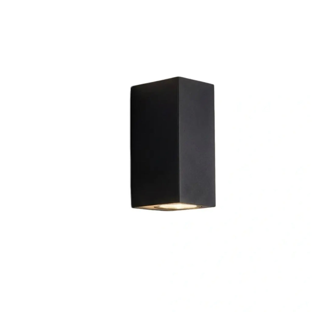 Minimalist Square/Cylindrical Outdoor Wall Lamp - Black Metal for Garden - Flindria