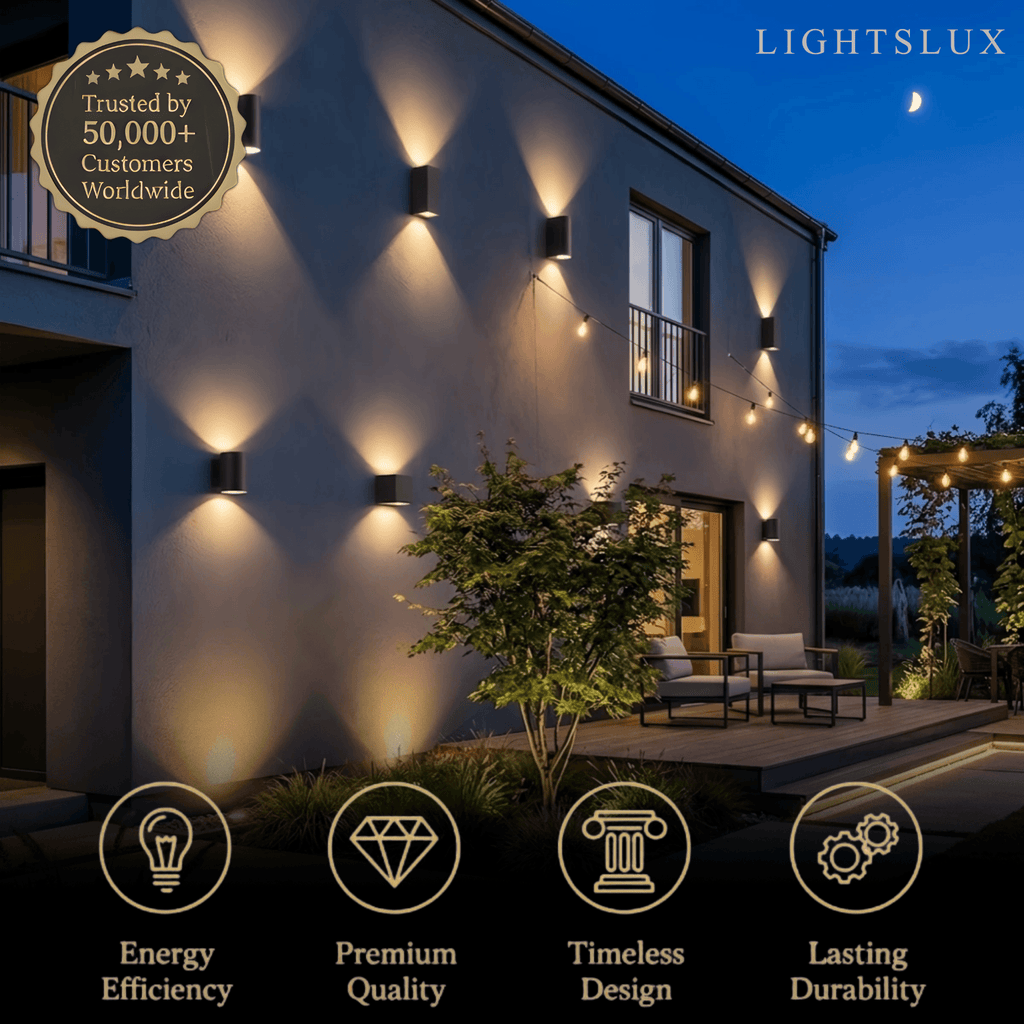 Minimalist Square/Cylindrical Outdoor Wall Lamp - Black Metal for Garden - Flindria