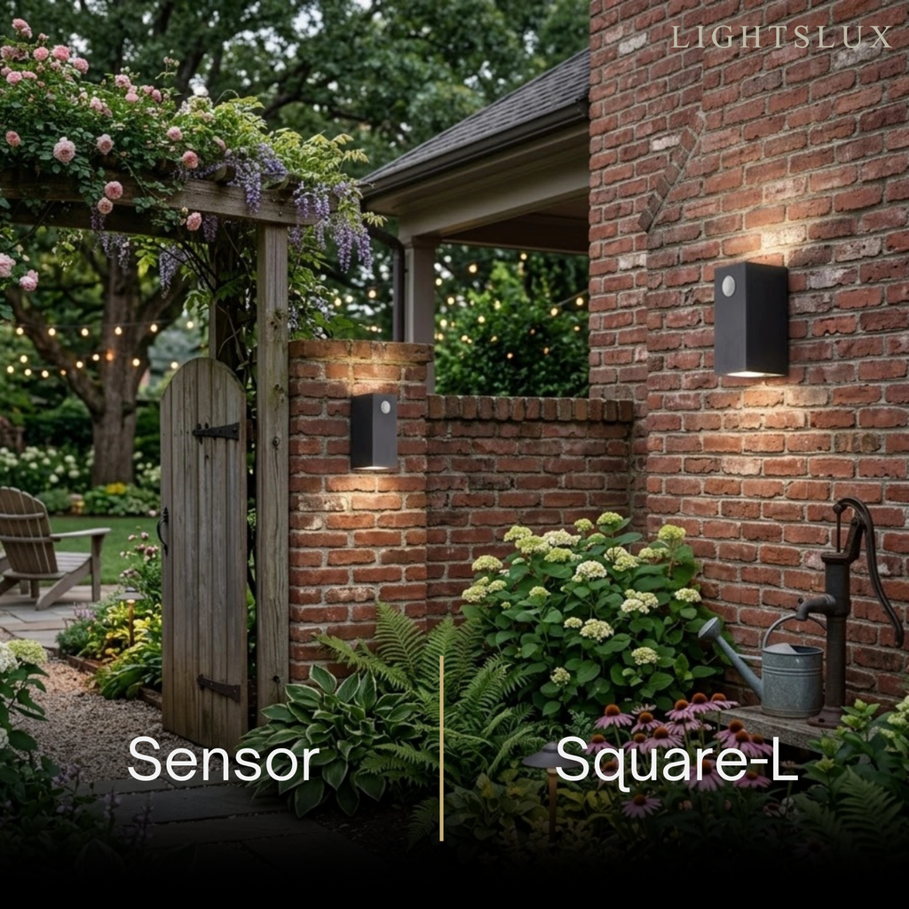 Minimalist Square/Cylindrical Outdoor Wall Lamp - Black Metal for Garden - Flindria