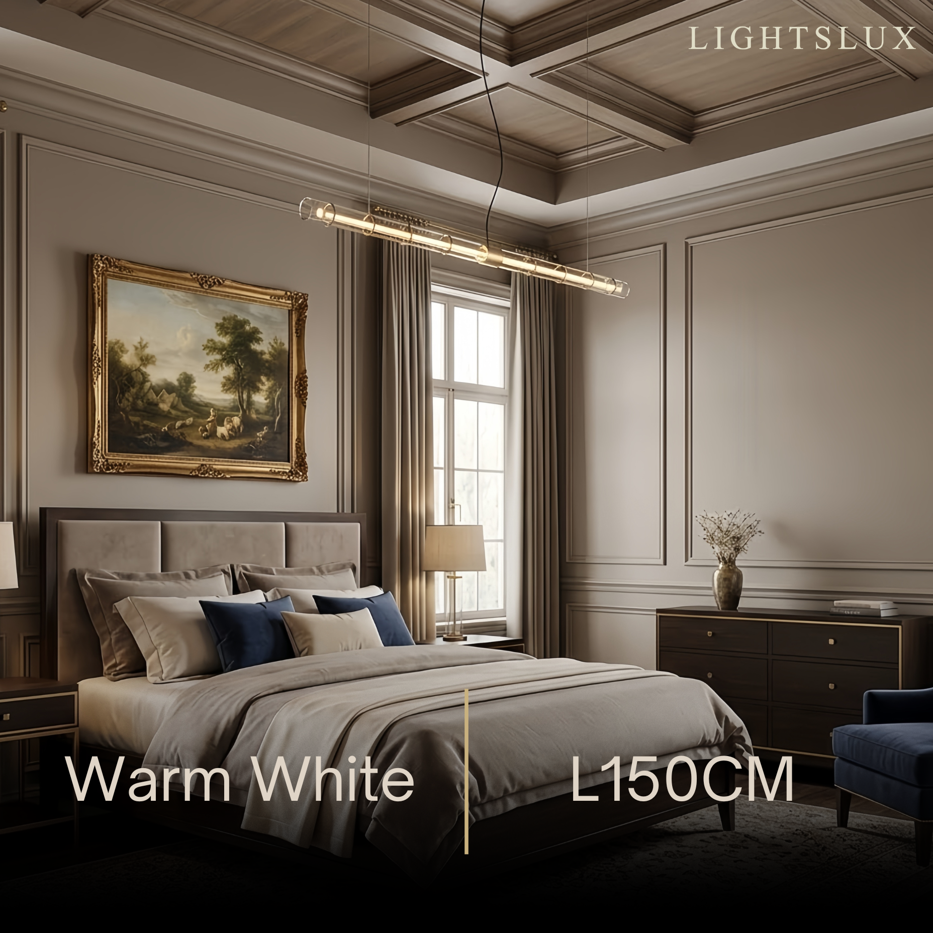 Modern Linear Pendant Light — Gold Metal for Dining Room/Living Room - Flindria