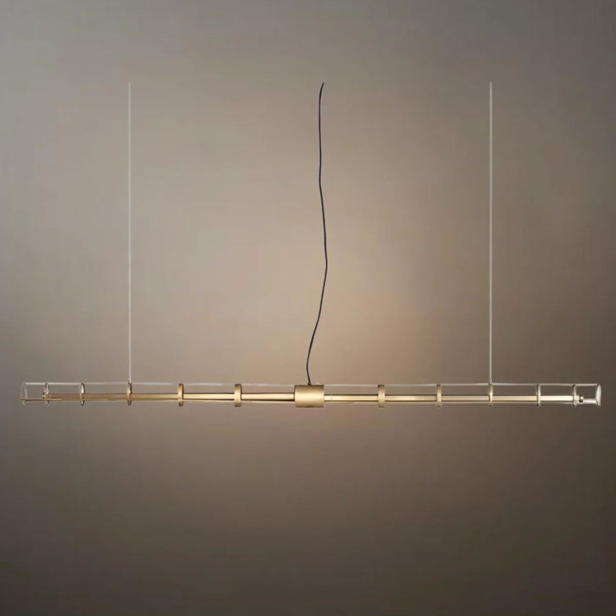 Modern Linear Pendant Light — Gold Metal for Dining Room/Living Room - Flindria