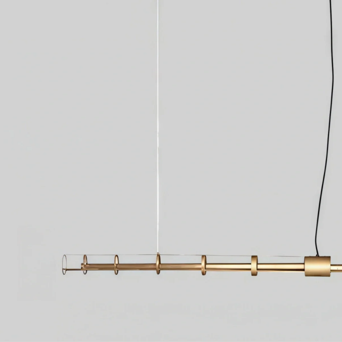 Modern Linear Pendant Light — Gold Metal for Dining Room/Living Room - Flindria