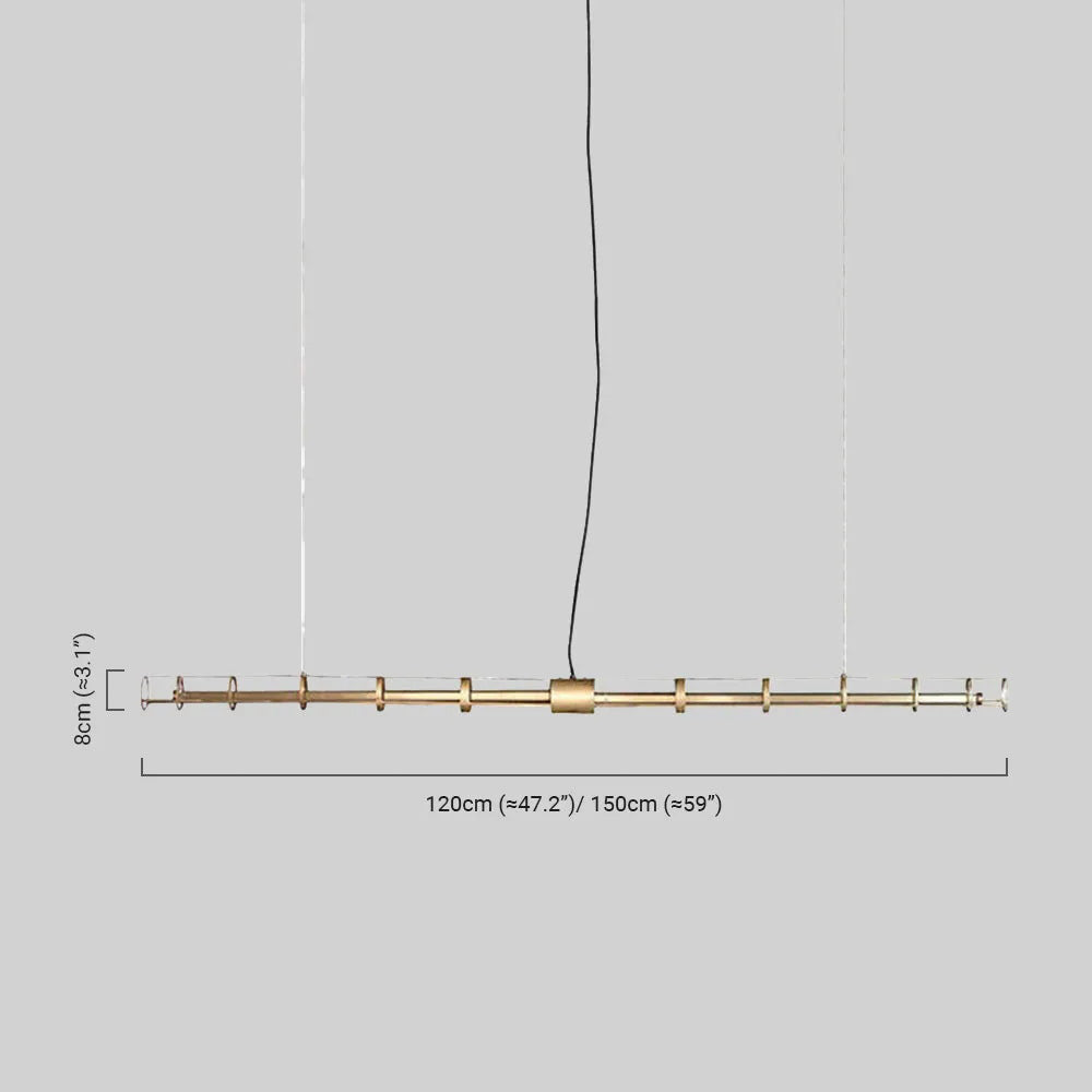 Modern Linear Pendant Light — Gold Metal for Dining Room/Living Room - Flindria