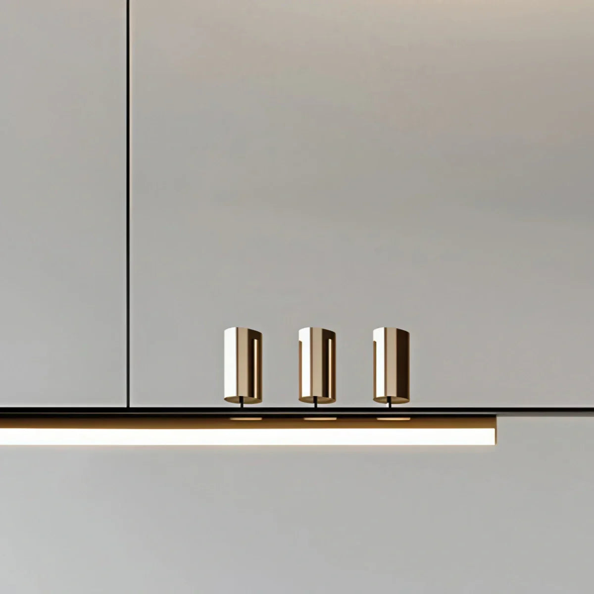 Minimalist Linear Pendant Light — Gold Metal & Acrylic for Dining Room - Flindria