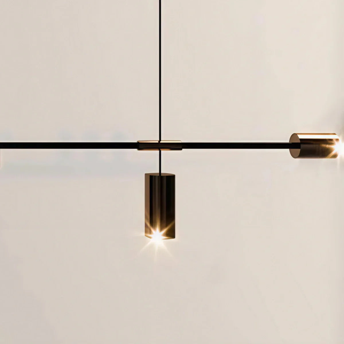 Minimalist Linear Pendant Light — Gold Metal & Acrylic for Dining Room - Flindria