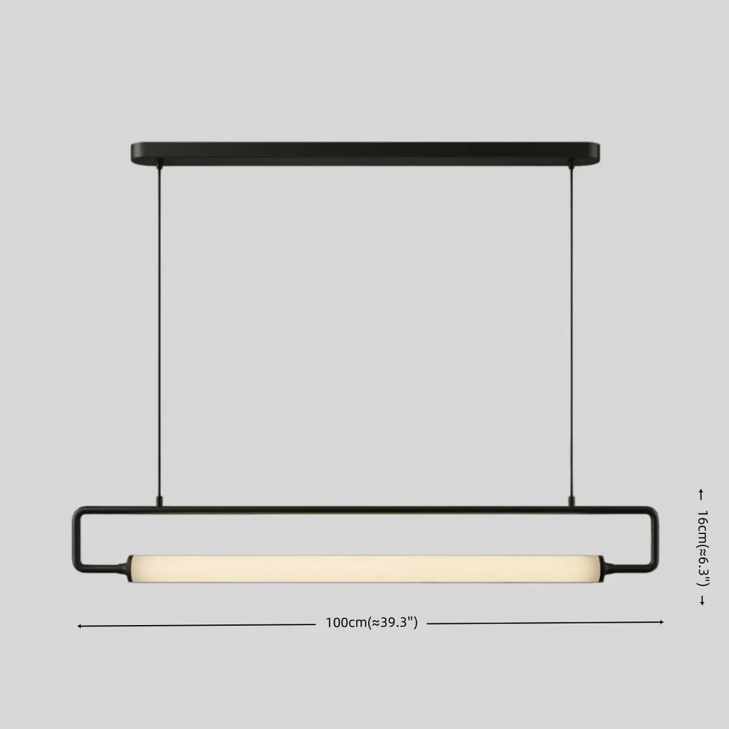 Minimalist Rectangular Pendant Light - Metal & Acrylic for Kitchen - Flindria