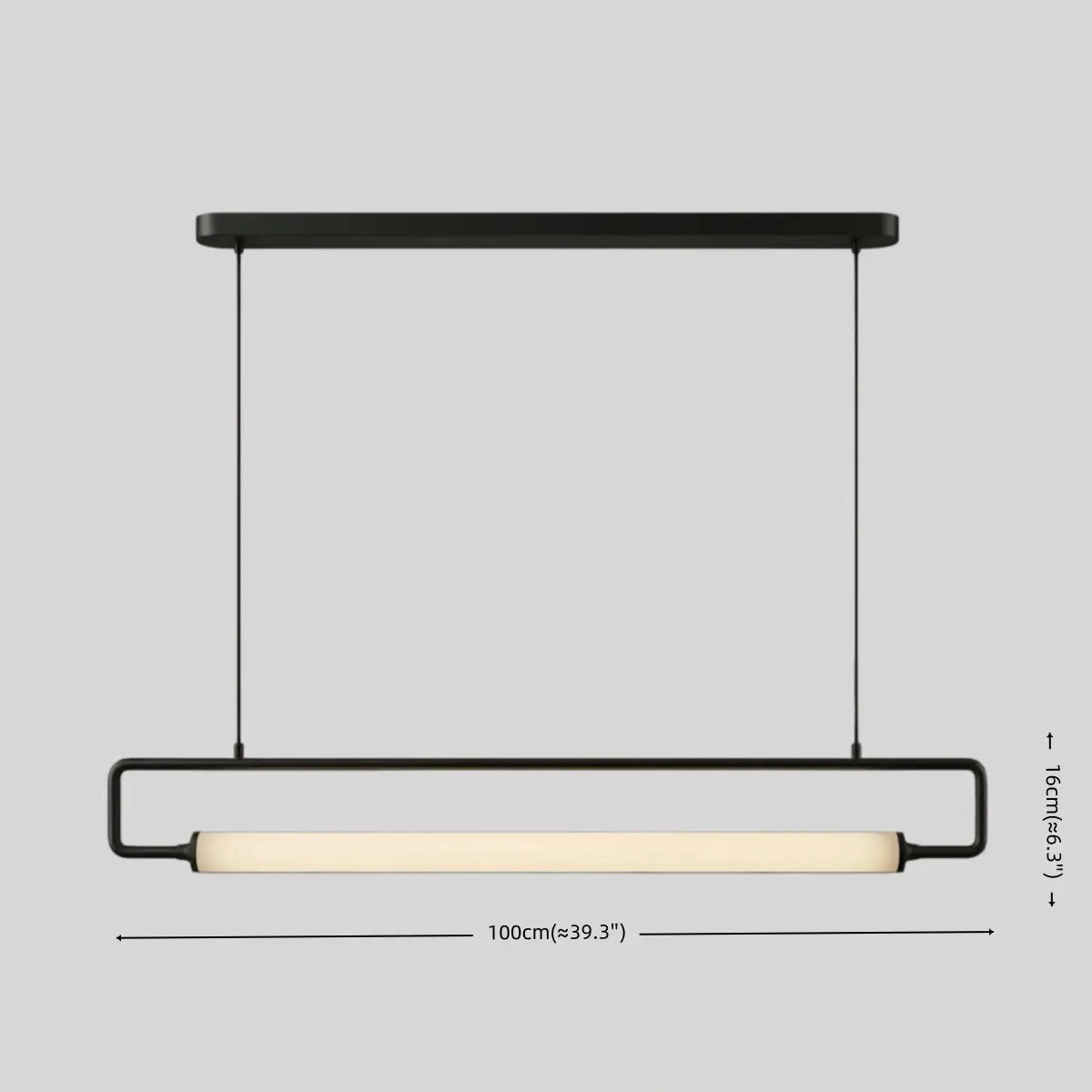 Minimalist Rectangular Pendant Light - Metal & Acrylic for Kitchen - Flindria