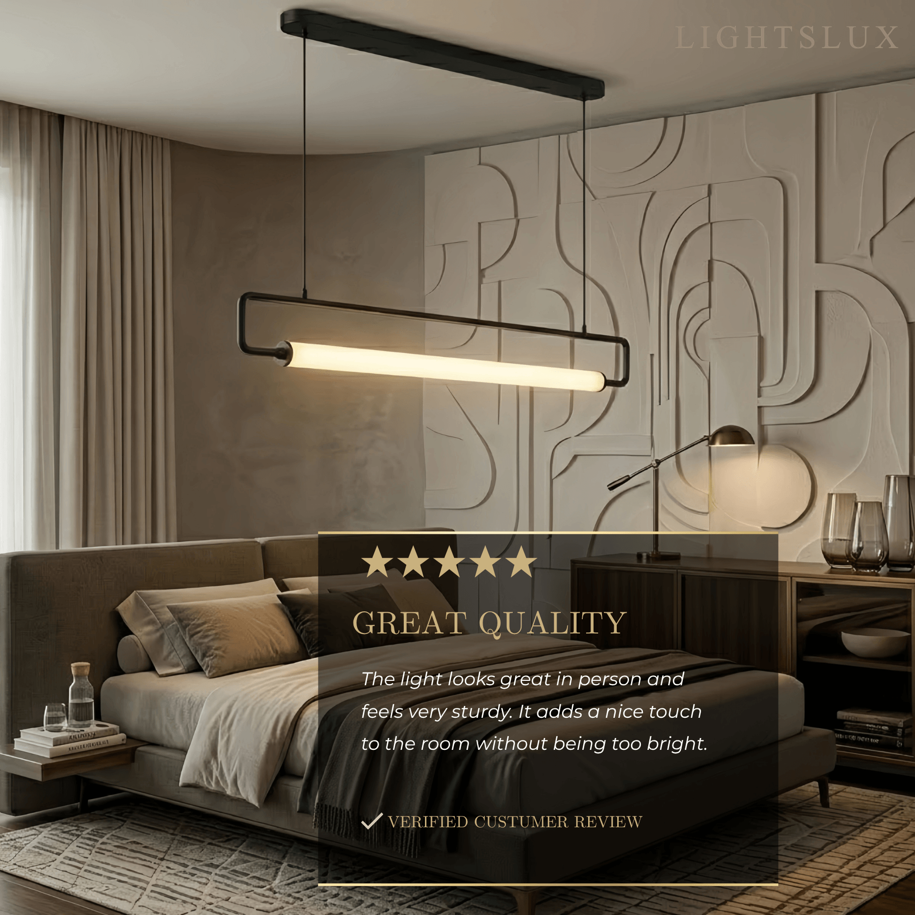 Minimalist Rectangular Pendant Light - Metal & Acrylic for Kitchen - Flindria
