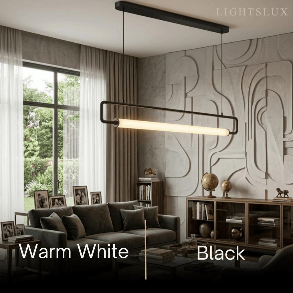 Minimalist Rectangular Pendant Light - Metal & Acrylic for Kitchen - Flindria