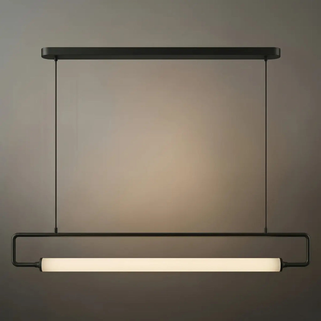 Minimalist Rectangular Pendant Light - Metal & Acrylic for Kitchen - Flindria