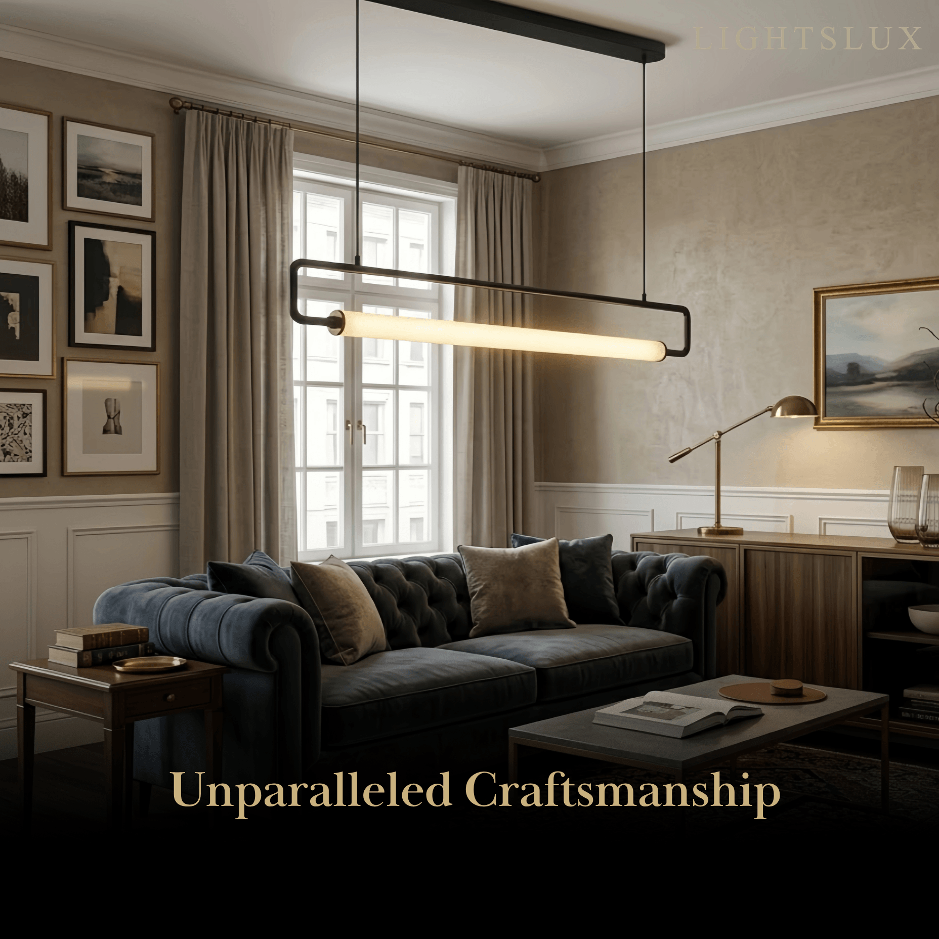 Minimalist Rectangular Pendant Light - Metal & Acrylic for Kitchen - Flindria