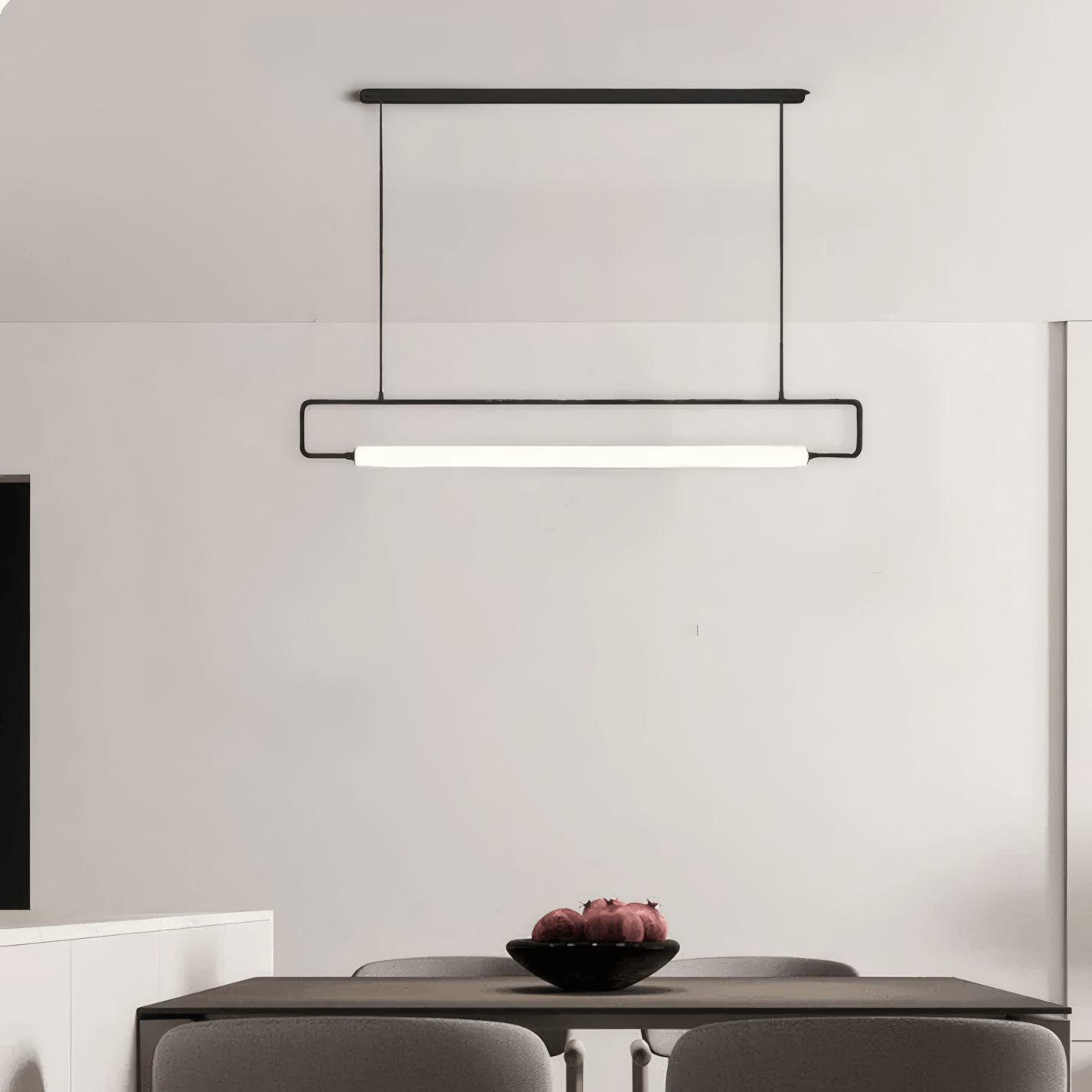 Minimalist Rectangular Pendant Light - Metal & Acrylic for Kitchen - Flindria