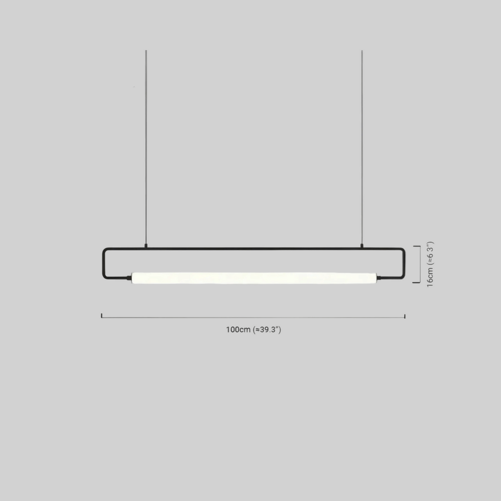Minimalist Rectangular Pendant Light - Metal & Acrylic for Kitchen - Flindria